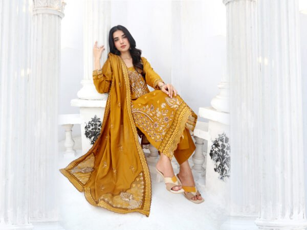 Golden Harvest Unstitched Embroidered Lawn Suit