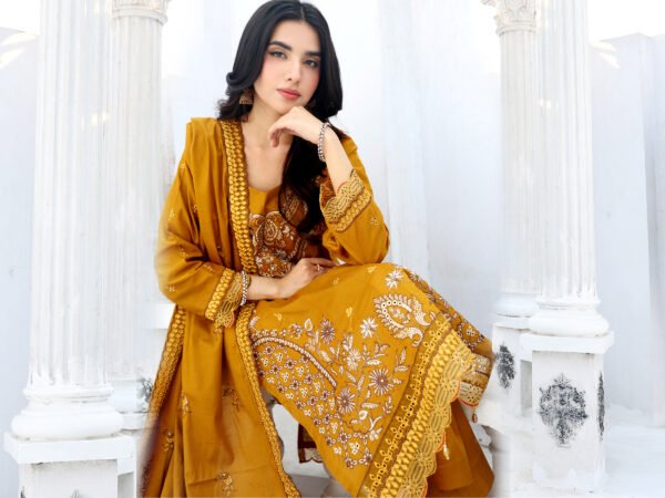 Golden Harvest Unstitched Embroidered Lawn Suit