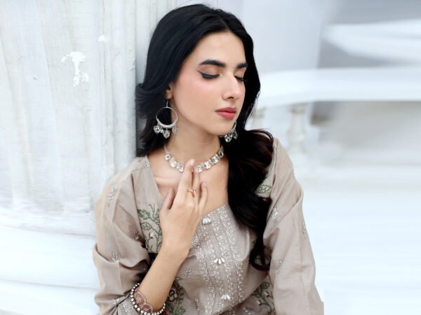 Sandstone Grace Unstitched Embroidered Lawn Suit