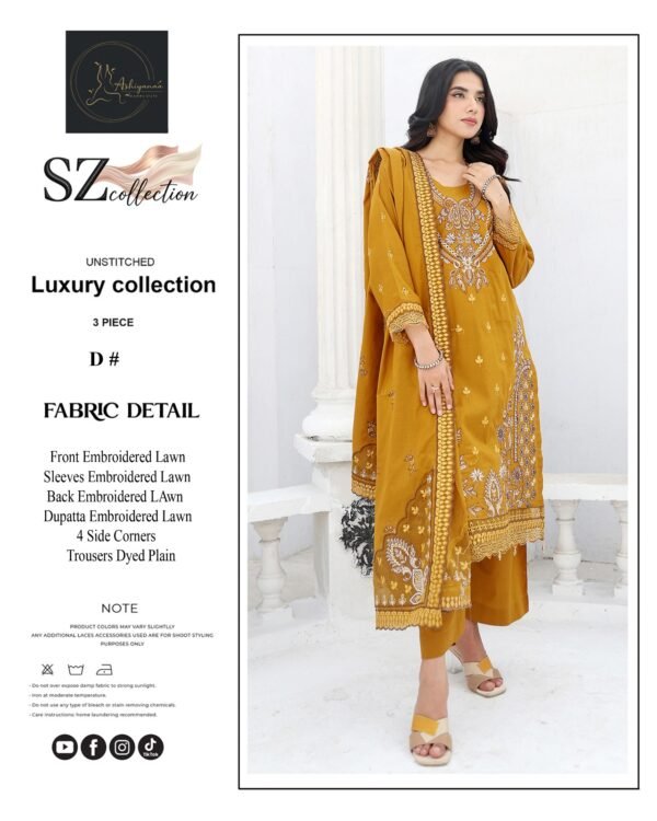 Golden Harvest Unstitched Embroidered Lawn Suit