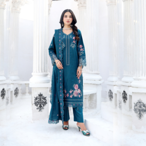 Teal Garden Unstitched Embroidered Lawn Suit