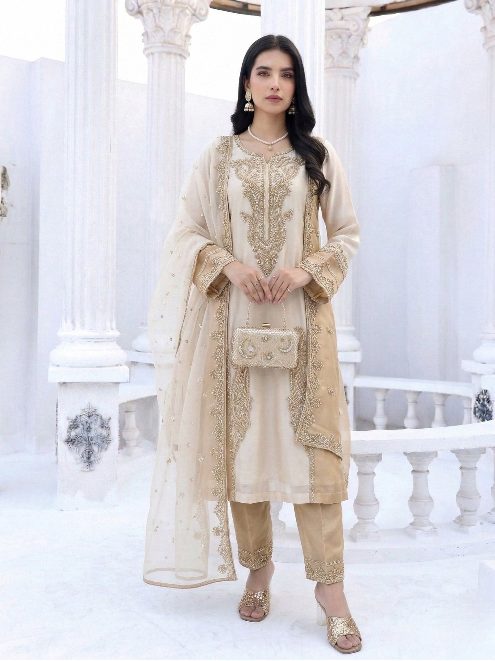 Plum Royale formal embroidered suit — Ashiyanaa Formal Wear Collection