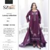 mahroonlawnsuit Plum Royale Unstitched Embroidered Lawn Suit