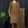 Olive Dusk Unstitched Embroidered Lawn Suit