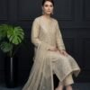 Ivory Lattice Unstitched Embroidered Silk Suit