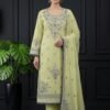 Lime Garden Unstitched Embroidered Lawn Suit