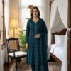 Teal Reverie Embroidered Chiffon Unstitched Suit