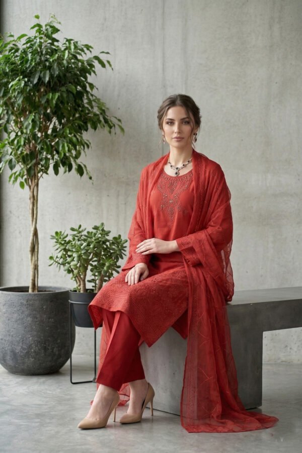 Scarlet Motif Unstitched Embroidered Lawn Suit