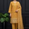 3 (2) Saffron Bloom Unstitched Embroidered Lawn Suit