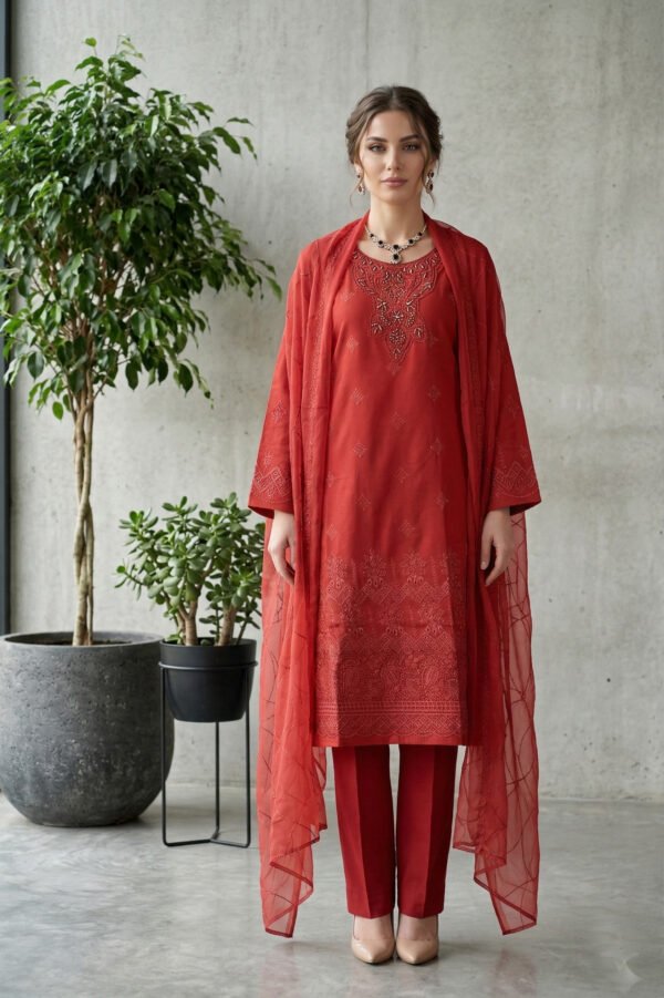 Scarlet Motif Unstitched Embroidered Lawn Suit