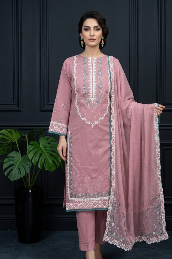Rose Trellis Unstitched Embroidered Lawn Suit