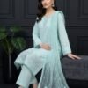 Aqua Mist Unstitched Embroidered Silk Suit