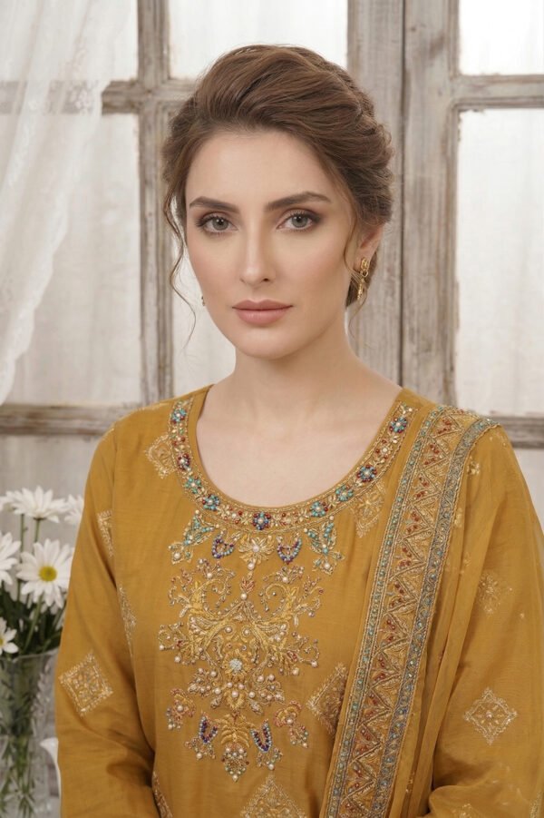 Amber Bloom Unstitched Embroidered Lawn Suit