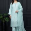 Aqua Mist Unstitched Embroidered Silk Suit