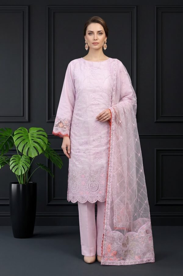 6 (1) Blush Lattice Unstitched Embroidered Silk Suit