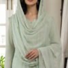 Mint Green Embroidered Chiffon Unstitched Suit