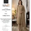 Gilded Beige Embroidered Chiffon Unstitched Suit