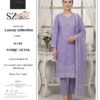 Peach Blossom Unstitched Embroidered Lawn Suit Violet Chevron Unstitched Embroidered Lawn Suit
