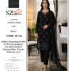 Midnight Black Embroidered Chiffon Unstitched Suit