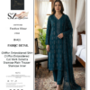 Teal Reverie Embroidered Chiffon Unstitched Suit
