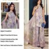 Lavender Iris Unstitched Digital Printed Lawn Suit, Maria B Replica