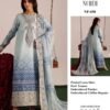 Powder Blue Bandhani Unstitched Printed Lawn Suit, Nureh Replica