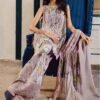 Lavender Iris Unstitched Digital Printed Lawn Suit, Maria B Replica