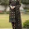 Black Medallion Unstitched Embroidered Printed Lawn Suit, Aneelas Replica