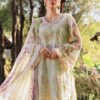 Ivory Butterfly Unstitched Digital Printed Lawn Suit, Maria B Replica