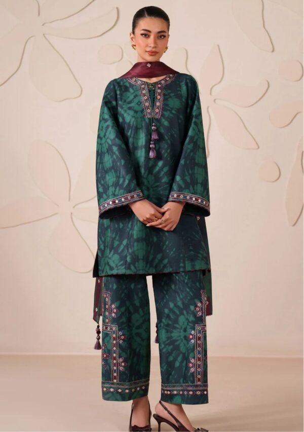 Emerald Shibori Unstitched Digital Printed Lawn Suit, Jazmin Replica