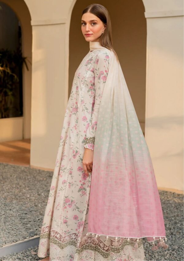 Blush Rose Unstitched Digital Printed Lawn Suit, Jazmin Replica
