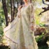 Ivory Butterfly Unstitched Digital Printed Lawn Suit, Maria B Replica