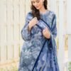 Moody Floral Unstitched Digital Printed Lawn Suit, Baroque Replica