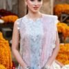 Pastel Garden Unstitched Digital Printed Lawn Suit, Cross Stitch Replica