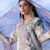 White Lavender Paisley Unstitched Digital Printed Lawn Suit, Nureh Replica