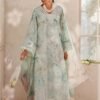 Aqua Lily Unstitched Digital Printed Lawn Suit, Baroque Replica