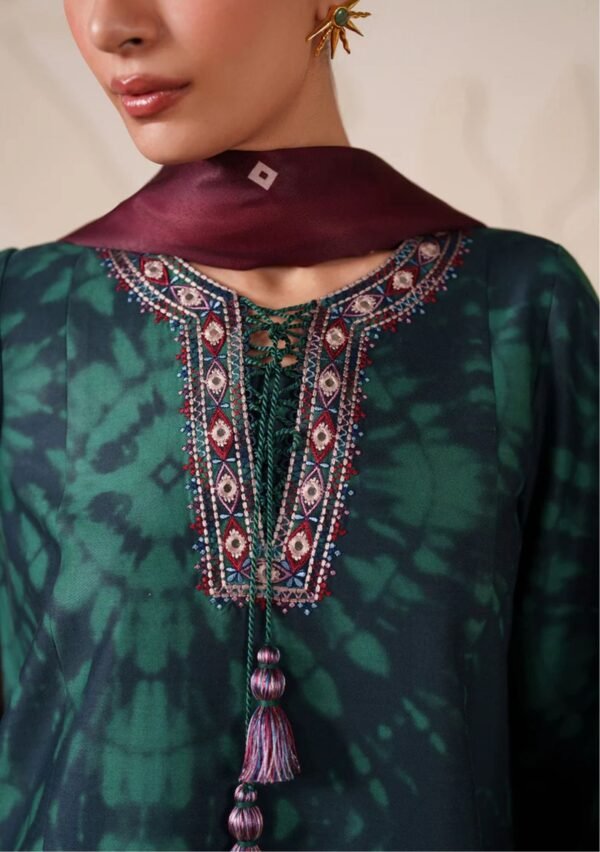 Emerald Shibori Unstitched Digital Printed Lawn Suit, Jazmin Replica