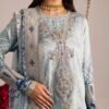 Powder Blue Bandhani Unstitched Printed Lawn Suit, Nureh Replica