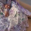 White Lavender Paisley Unstitched Digital Printed Lawn Suit, Nureh Replica