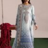 Powder Blue Bandhani Unstitched Printed Lawn Suit, Nureh Replica