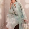 Aqua Lily Unstitched Digital Printed Lawn Suit, Baroque Replica