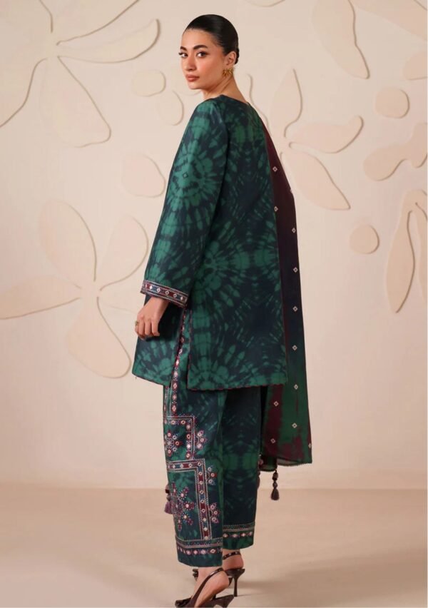 Emerald Shibori Unstitched Digital Printed Lawn Suit, Jazmin Replica