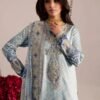 Powder Blue Bandhani Unstitched Printed Lawn Suit, Nureh Replica