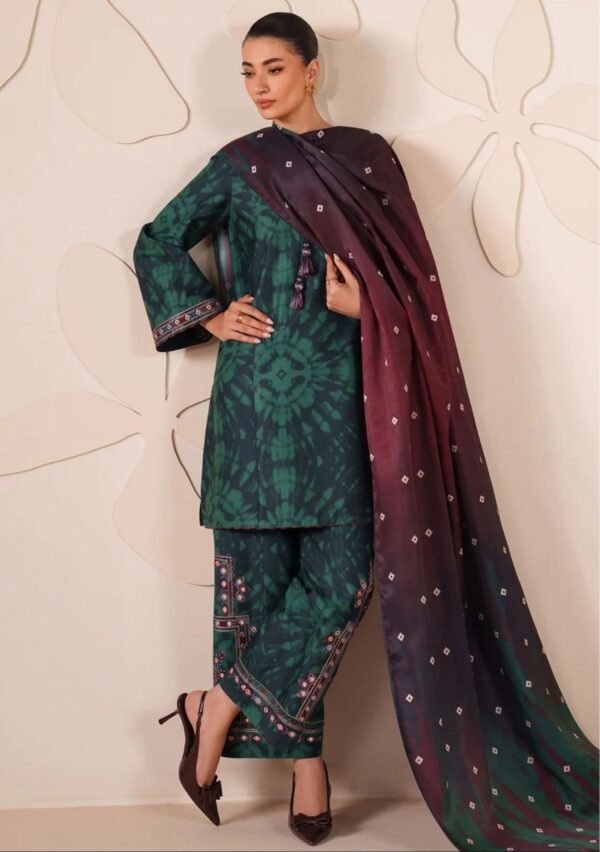Emerald Shibori Unstitched Digital Printed Lawn Suit, Jazmin Replica
