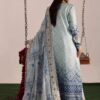 Powder Blue Bandhani Unstitched Printed Lawn Suit, Nureh Replica