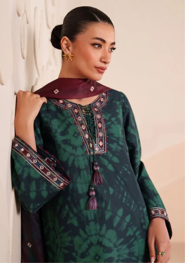 Emerald Shibori Unstitched Digital Printed Lawn Suit, Jazmin Replica