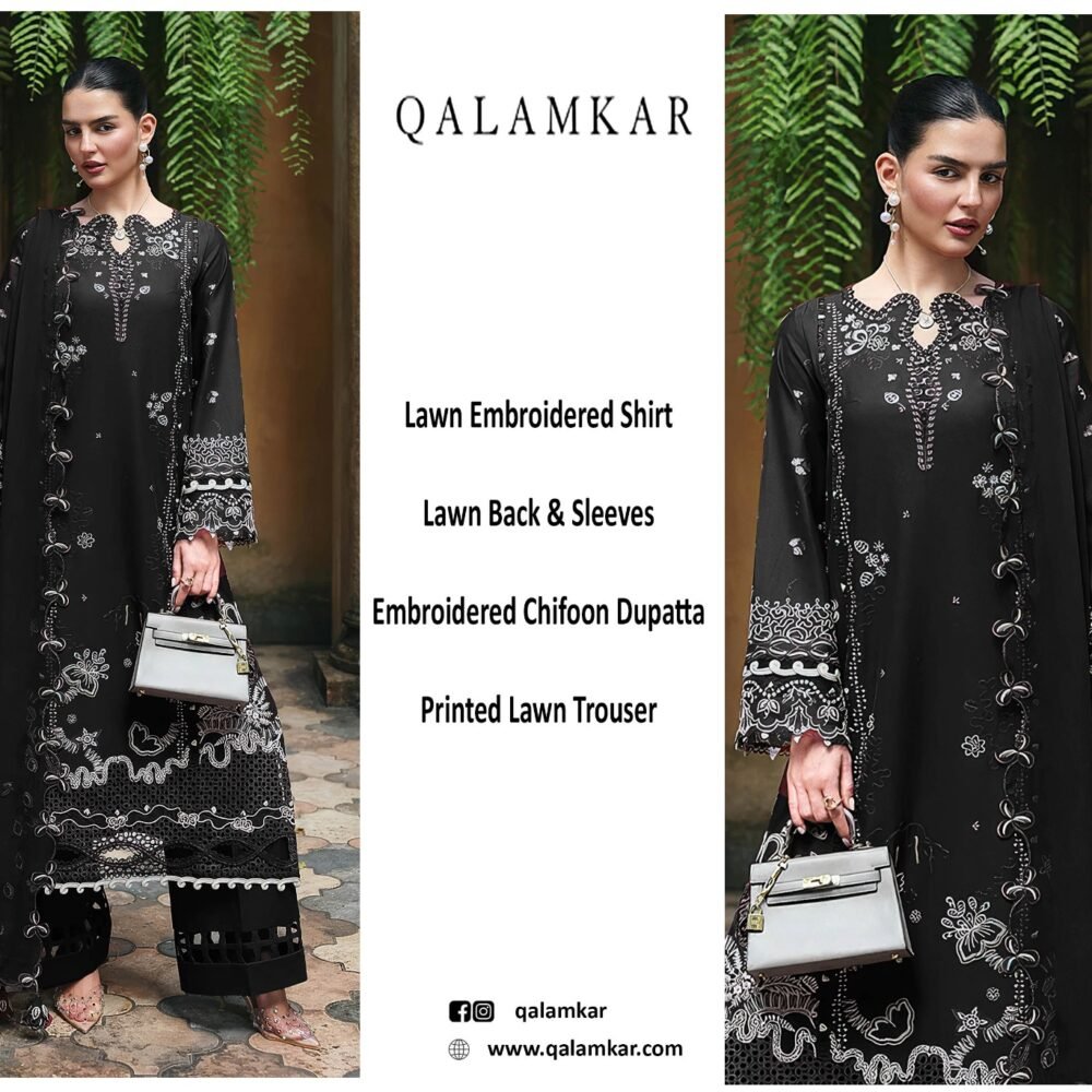 Noir Bloom Unstitched Embroidered Replica Lawn Suit