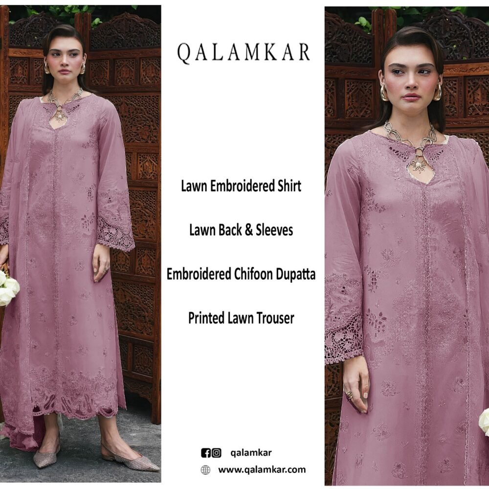Mauve Bloom Unstitched Embroidered Replica Lawn Suit