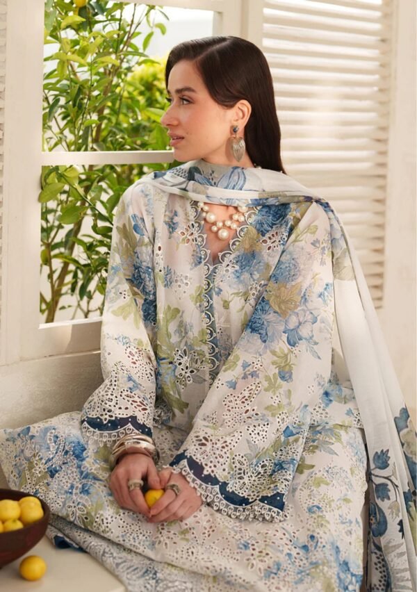 Azure Garden Unstitched Digital Printed Lawn Suit, Baroque Replica