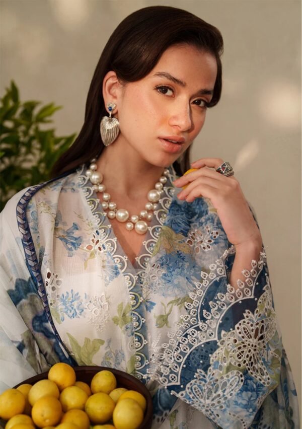 Azure Garden Unstitched Digital Printed Lawn Suit, Baroque Replica